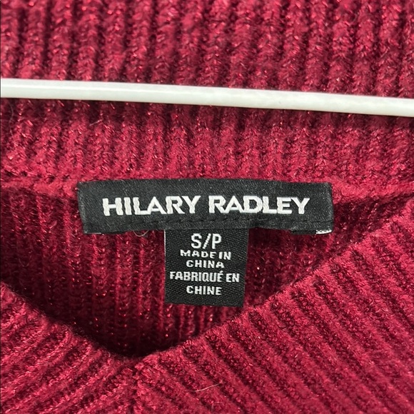 Women's Red V-Neck Sweater - Picture 3 of 4